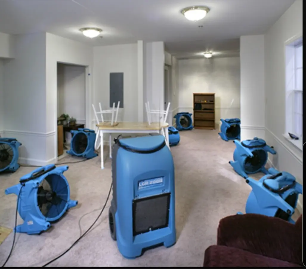 Air movers and dehumidifier setup for Water Extraction & Removal in Paragould